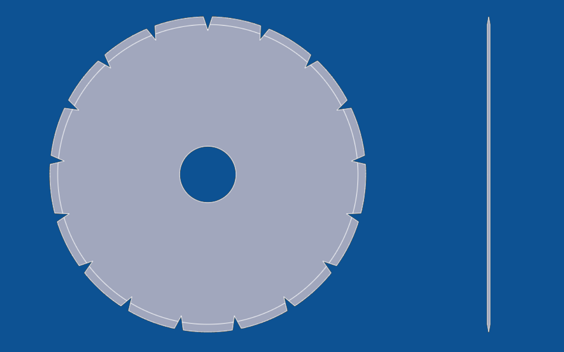 7" Diameter V-vormig cirkelvormig blad, onderdeelnummer 90058