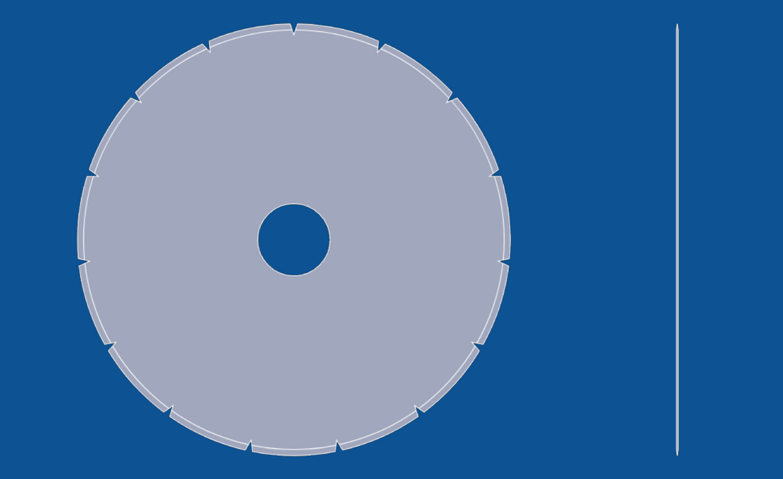 12" Diameter V-vormig cirkelvormig blad, onderdeelnummer 90060