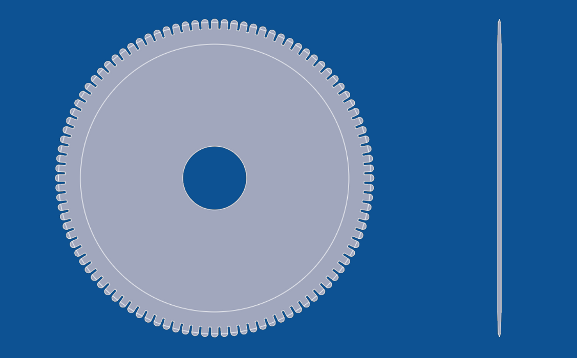 5" Diameter Convex tandperforatie cirkelvormig blad, onderdeelnummer 90099
