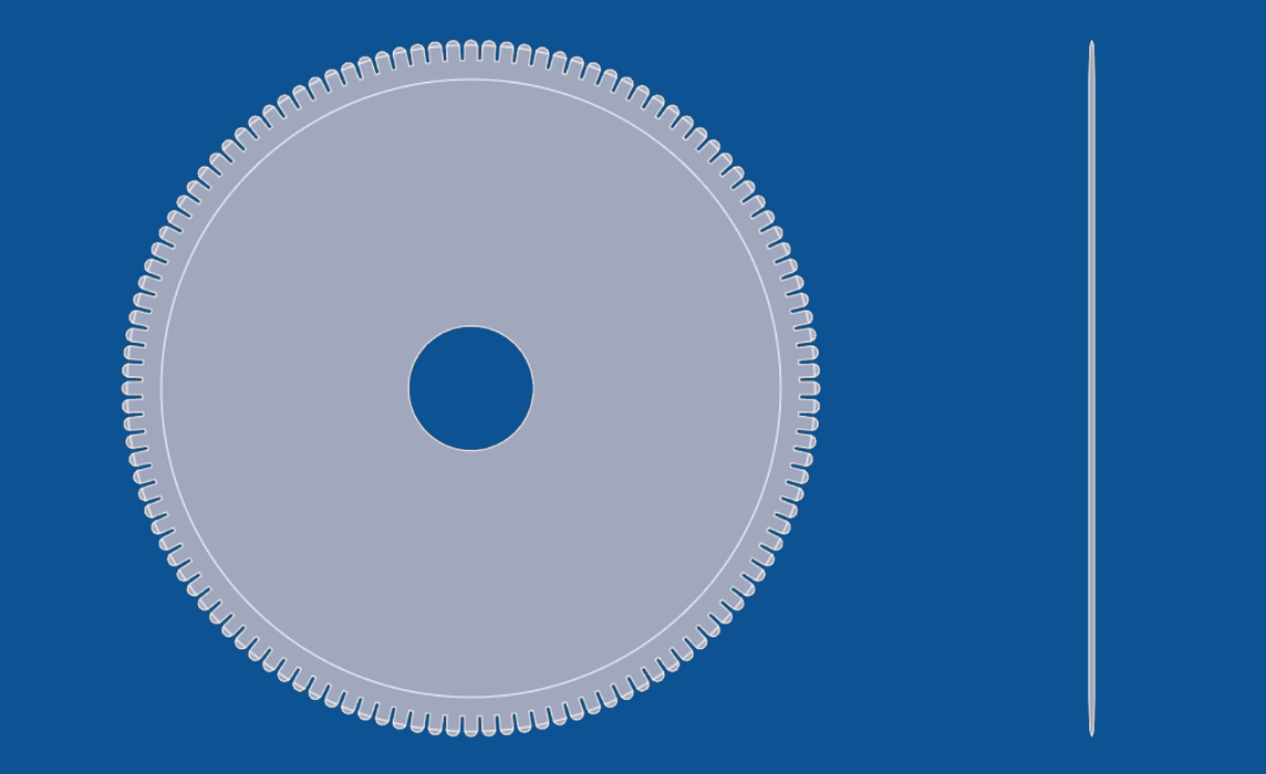 7" Diameter Convex tandperforatie cirkelvormig blad, onderdeelnummer 90100